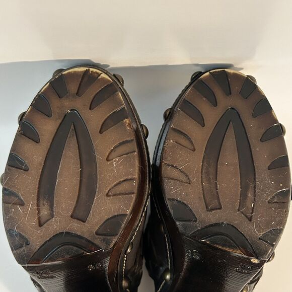 SBICCA Brown Braided Studded Leather Platform Mules w/4.5" Composite Heel 38/7.5 - Picture 8 of 10